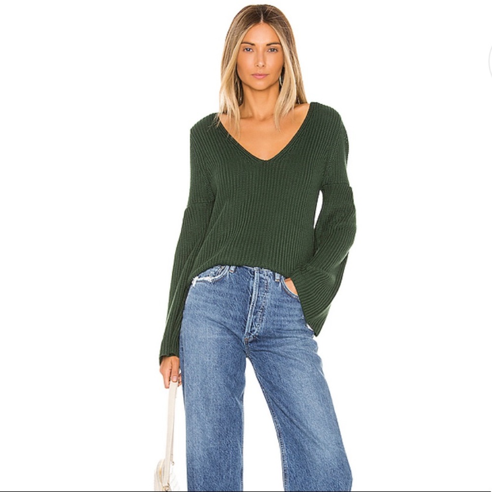 Lovers + Friends Addison Sweater Forrest Green XXS